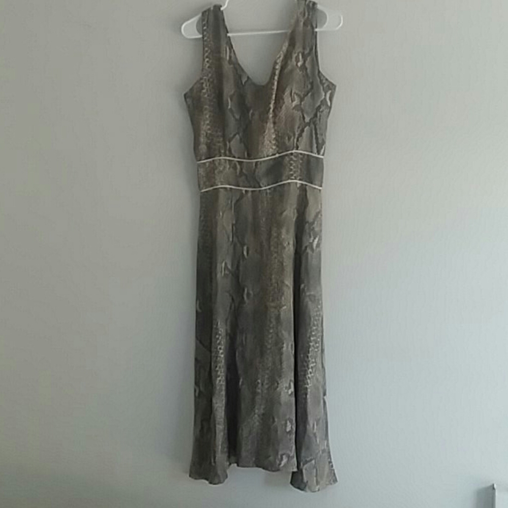 Italy linen dress xs snakeskin Lungo L'Arno nwt
